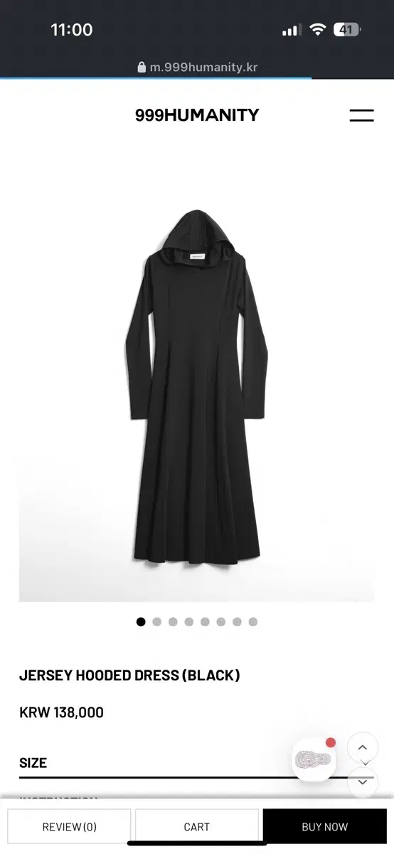 999HUMANITY JERSEY HOODED DRESS